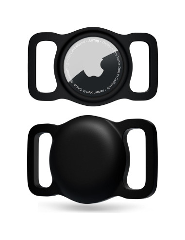 Soporte para Collar de Perro Turtle Den AirTag 2 Piezas Negro