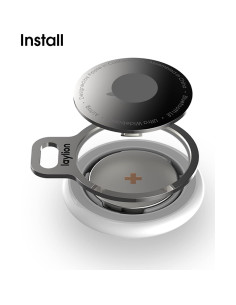 Paquete de 2 llaveros Laylion para AirTag de Apple, acero inoxidable 2