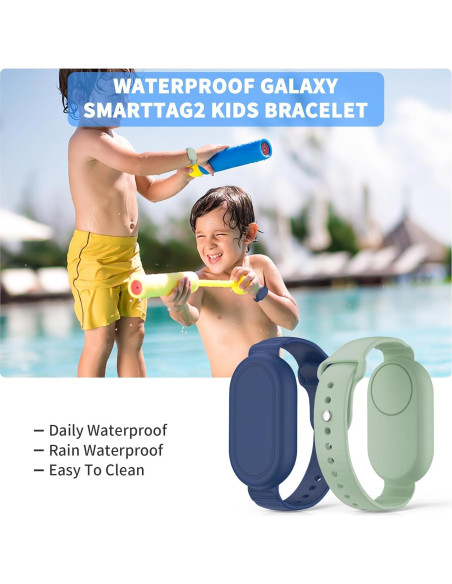 FGERWZ Pulsera Impermeable 2-Pack para Galaxy SmartTag2 Niños