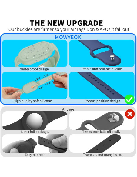 FGERWZ Pulsera Impermeable 2-Pack para Galaxy SmartTag2 Niños