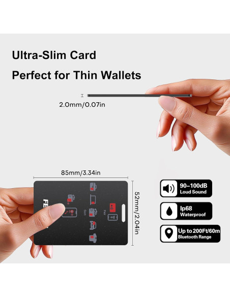 Rastreador Bluetooth GLOBELEC Air Tag Wallet IP68 para Cartera Rastreador Bluetooth GLOBELEC Air Tag Wallet IP68 para Cartera