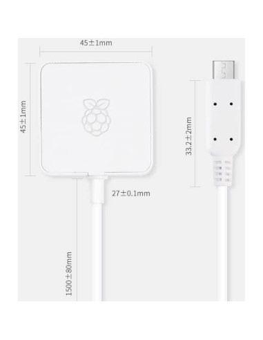 Adaptador de Alimentación Raspberry Pi 5.1V 2.5A Micro USB