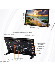 Pantalla Táctil Capacitiva 10.1" GeeekPi 1280x800 HDMI 2