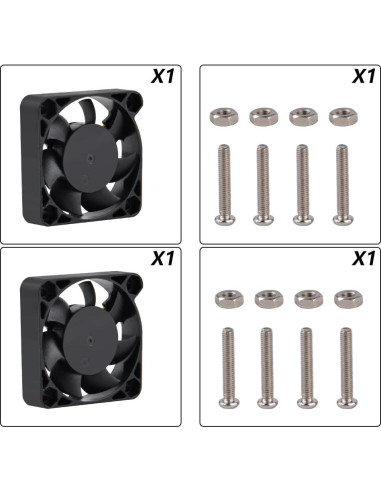 Ventiladores de Enfriamiento PWM GeeekPi 2-Pack 40x40mm para Raspberry Pi 5