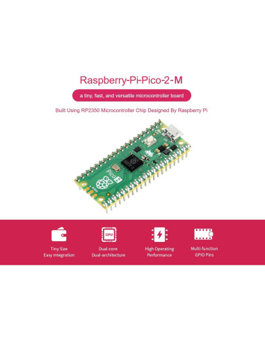 Placa Microcontrolador Raspberry Pi Pico 2 Pre-soldada 150 MHz
