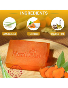 Jabón Artesanal de Cúrcuma y Limón - 4 Barras 400g 2