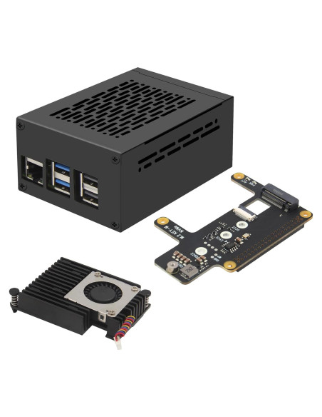 Geekworm X1015 PCIe a M.2 HAT para Raspberry Pi 5 con Enfriador Geekworm X1015 PCIe a M.2 HAT para Raspberry Pi 5 con Enfriador