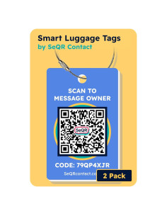 Etiquetas de Equipaje Inteligentes SeQR - Paquete de 2, QR Privado