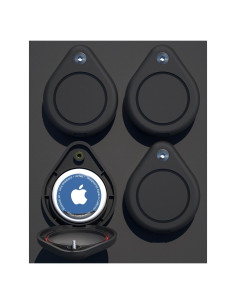 Soporte para AirTag Karoter 4 Pack Funda Protectora Negra