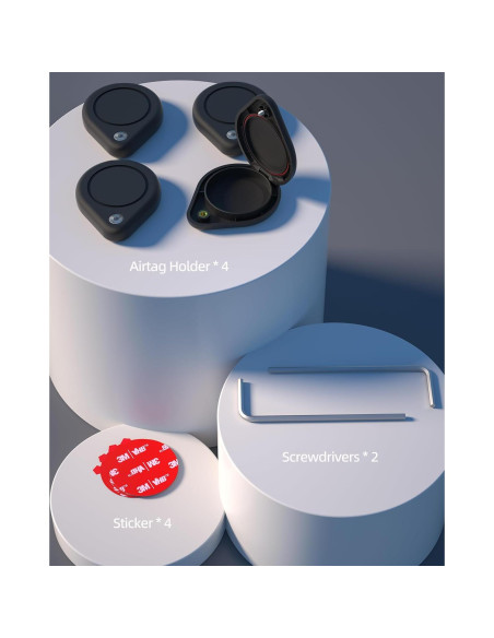 Soporte para AirTag Karoter 4 Pack Funda Protectora Negra