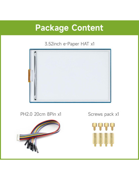 Pantalla E-Paper 3.52" Waveshare para Raspberry Pi y Jetson Nano