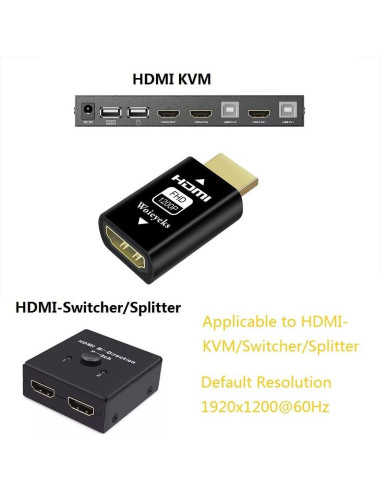 Emulador HDMI EDID Woieyeks 1920x1200@60Hz Passthrough