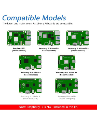 Kit Coche Inteligente Freenove para Raspberry Pi 5/4B/3B+ - Modo Video/Radar