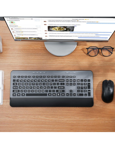 Combo Teclado y Ratón Inalámbricos KOPJIPPOM Silencioso