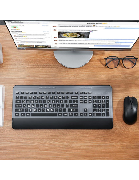 Combo Teclado y Ratón Inalámbricos KOPJIPPOM Silencioso