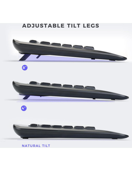 Combo Teclado y Ratón Inalámbricos KOPJIPPOM Silencioso