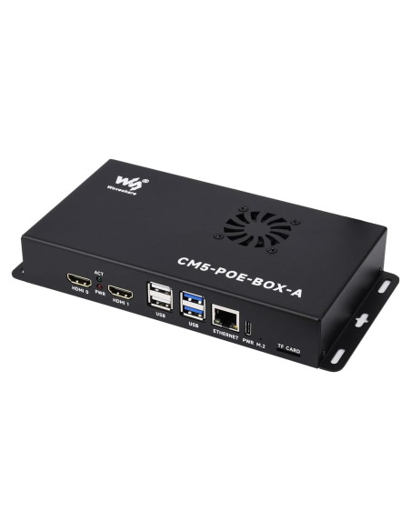 Kit Compute Module 5 Wonrabai con Placa IO y PoE, Ventilador