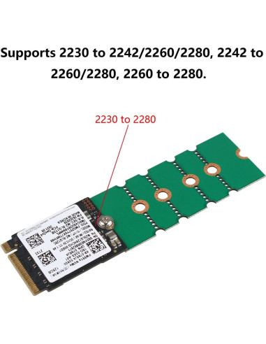Adaptador M.2 NGFF NVMe ZDE ZP526 2PCS Extensión Ajustable