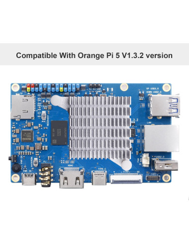 Disipador de Aluminio Orange Pi 5 Plus 50mm x 46mm x 12.6mm