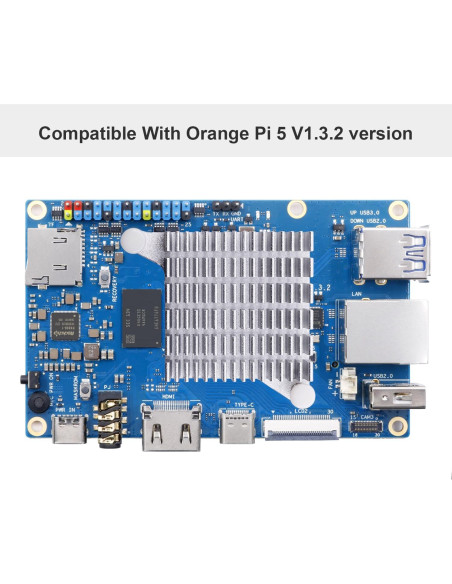 Disipador de Aluminio Orange Pi 5 Plus 50mm x 46mm x 12.6mm
