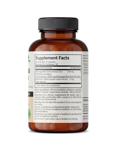 Futurebiotics Ashwagandha Extra Fuerte 100 Cápsulas Vegetarianas