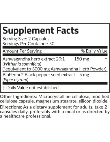 Futurebiotics Ashwagandha Extra Fuerte 100 Cápsulas Vegetarianas