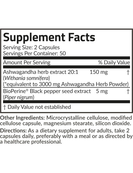 Futurebiotics Ashwagandha Extra Fuerte 100 Cápsulas Vegetarianas