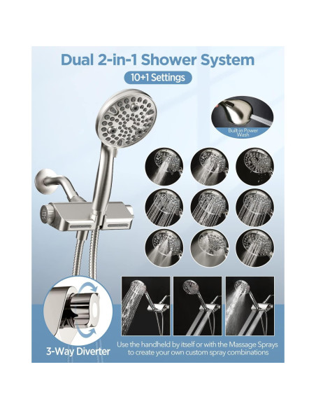 Cabezal de Ducha Filtrado MakeFit con Manguera 200 cm 10 Modos