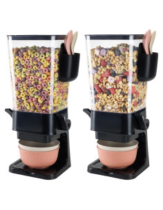 Dispensador de Cereal OSACOE Negro 2 Paquete 5.5L con Cuencos