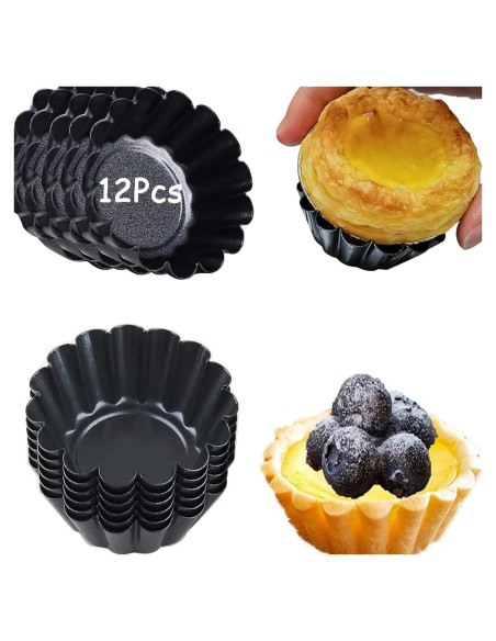 Moldes para Tartas RICHSC-PAN 12 PCS Antiadherentes 7.6 cm Moldes para Tartas RICHSC-PAN 12 PCS Antiadherentes 7.6 cm