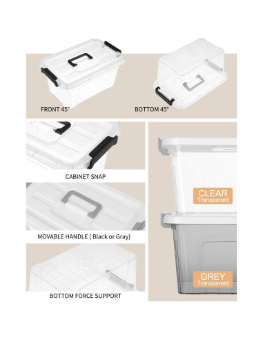 Bins de Almacenamiento NUMIFUN 26.5L Paquete de 6 Apilables