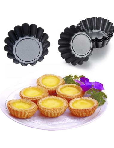 Moldes para Tartas RICHSC-PAN 12 PCS Antiadherentes 7.6 cm