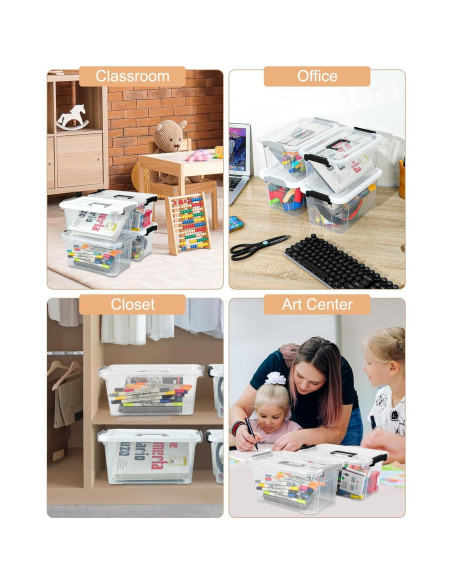 Bins de Almacenamiento NUMIFUN 26.5L Paquete de 6 Apilables