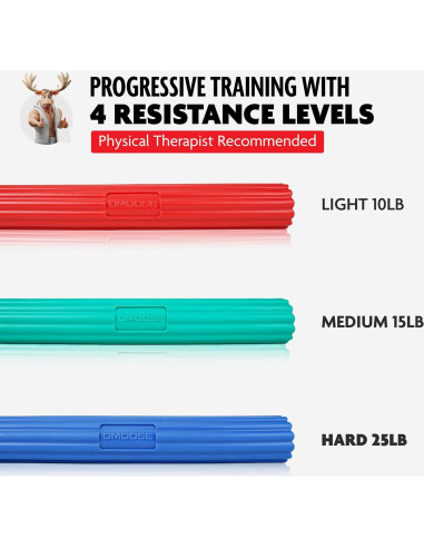 Barra de Resistencia DMoose Fitness para Terapia Física - 4 Niveles
