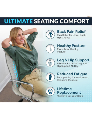 Almohadilla de Asiento ComfiLife Gel Espuma Memoria Beige 44.5x34.8cm