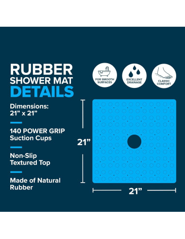 Alfombrilla de Ducha Antideslizante SlipX Solutions 53.34 cm Gris
