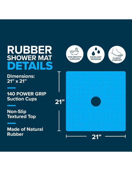 Alfombrilla de Ducha Antideslizante SlipX Solutions 53.34 cm Gris