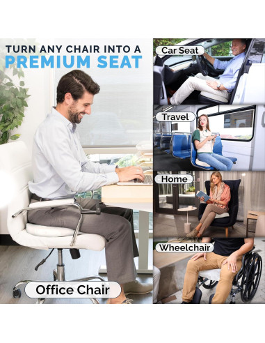 Almohadilla de Asiento ComfiLife Gel Espuma Memoria Beige 44.5x34.8cm