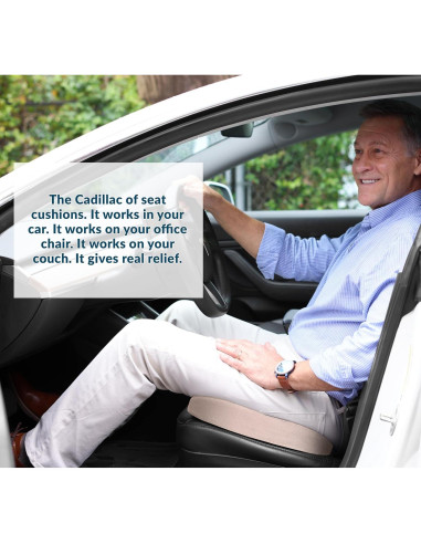 Almohadilla de Asiento ComfiLife Gel Espuma Memoria Beige 44.5x34.8cm