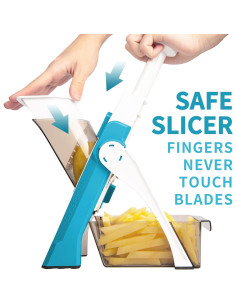 Cortador de Verduras Mandolina UNA VEZ PARA TODOS 5 en 1 Azul 2