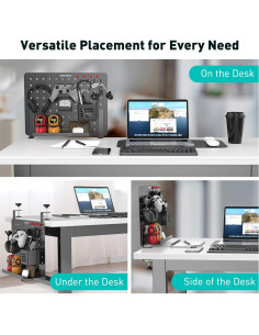 Tablero de Perforación de Escritorio DeskLogics Negro con Abrazadera 2