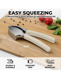 Prensa de Ajo Zulay Kitchen con Mango Ergonómico - Blanco 2