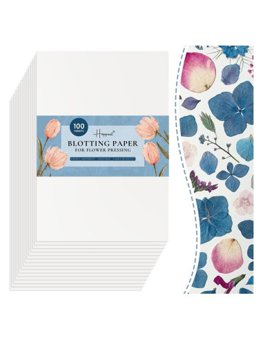 Papel Absorbente para Prensado de Flores Happinit 100 Hojas