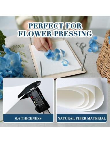 Papel Absorbente para Prensado de Flores Happinit 100 Hojas