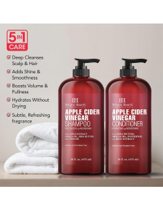 Juego de Champú y Acondicionador Botanic Hearth 473 ml - Vinagre de Manzana, Sin Sulfatos, Para Todo Tipo de Cabello 2