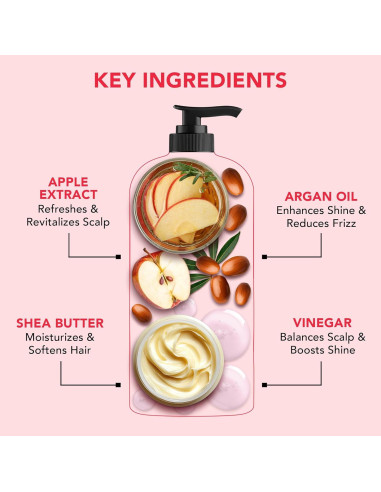 Juego de Champú y Acondicionador Botanic Hearth 473 ml - Vinagre de Manzana, Sin Sulfatos, Para Todo Tipo de Cabello