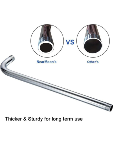 Cabezal de Ducha Cuadrado NearMoon 20.32 cm Acero Inoxidable Cromo