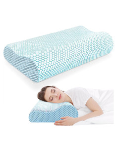 Almohada Ergonómica CloudBliss Estándar Azul para Dormir