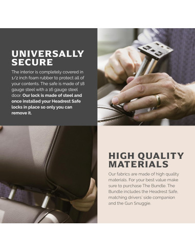 Juego de Reposacabezas con Seguro EL SEGURO DEL REPOSACABEZAS Vulcan - Cuero Sintético Negro