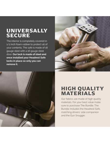 Juego de Reposacabezas con Seguro EL SEGURO DEL REPOSACABEZAS Vulcan - Cuero Sintético Negro